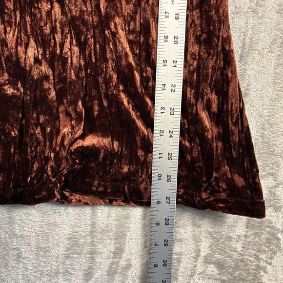 Vintage Page Brown Velvet Embellished V-neck Long-sleeve Top Size XS - Picture 5 of 6